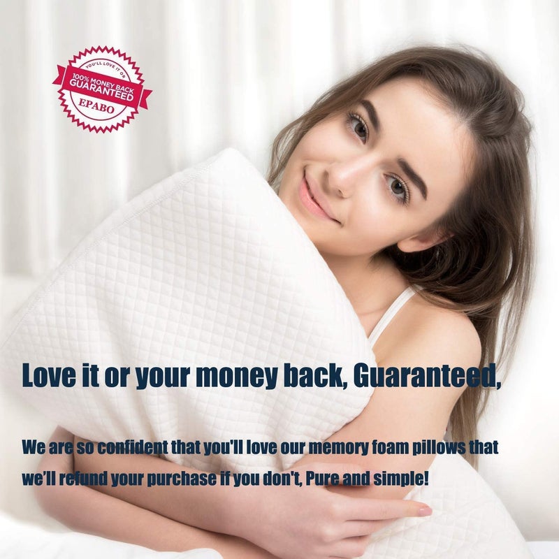 EPABO Contour Memory Foam Pillow Orthopedic Sleeping Pillows, Ergonomic Cervical Pillow for Neck Pain - for Side Sleepers, Back and Stomach Sleepers, Free Pillowcase Included (Firm & Queen) - Image 5